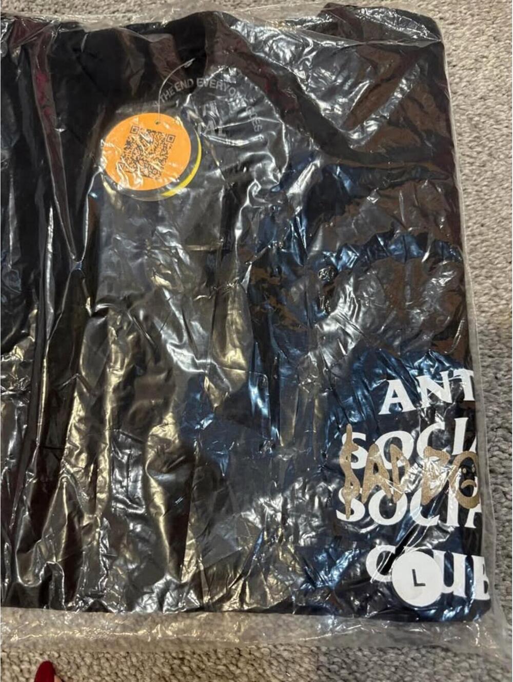 Anti social club black tshirt size large
